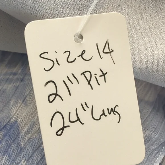 Alfred Dunner Blue Patterned Sheer Blouse - Picture 8 of 8